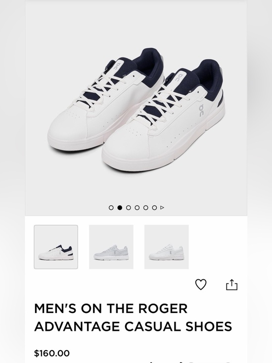 On Running Other - On Running Men's Roger Advantage Sneakers - White and Navy